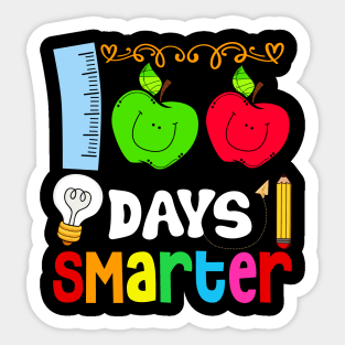 Happy 100th Day Of School Teacher Student Gifts 100 Days Smarter Sticker